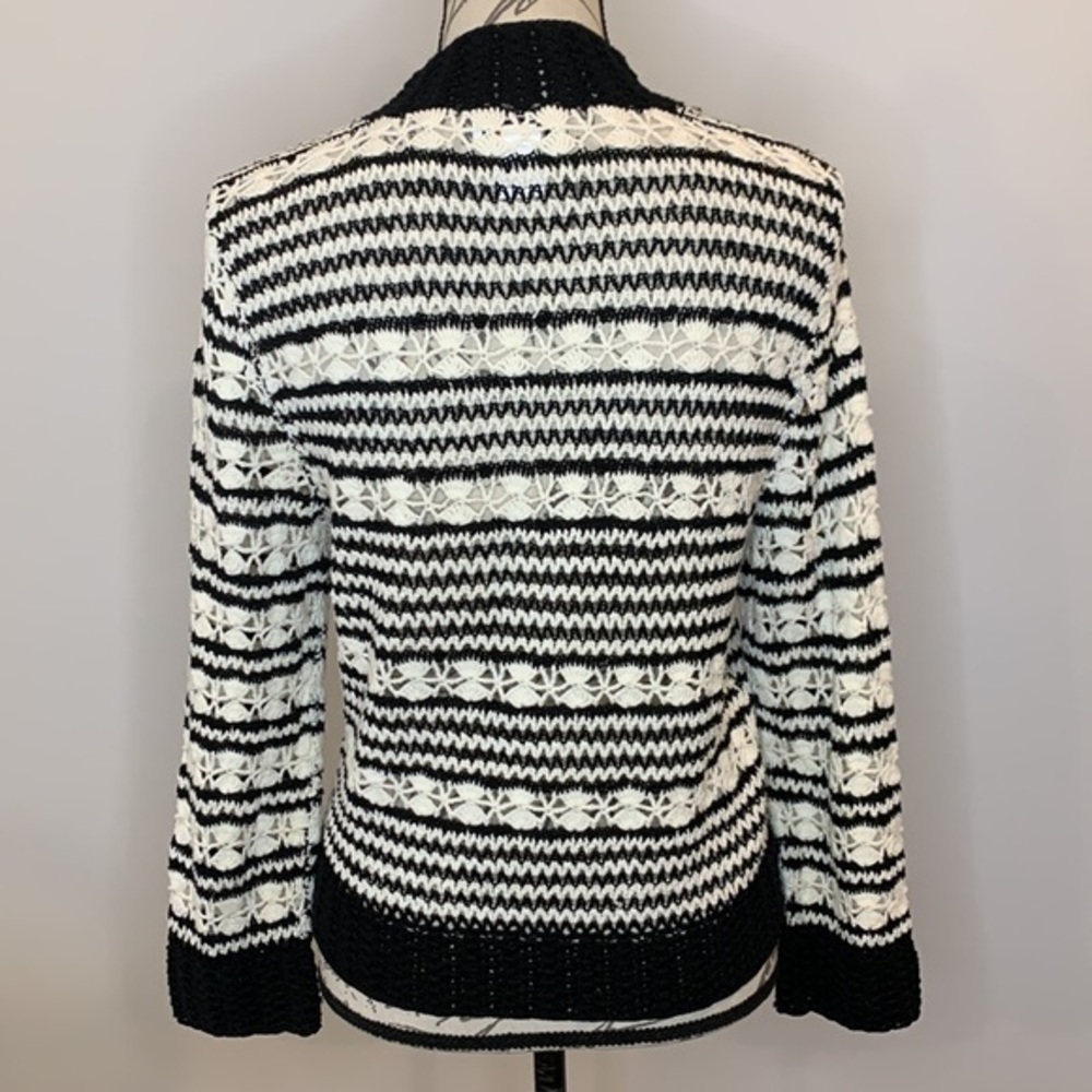 Talbots vintage 90’s hand knit crochet open cardigan sweater L - Picture 2 of 6